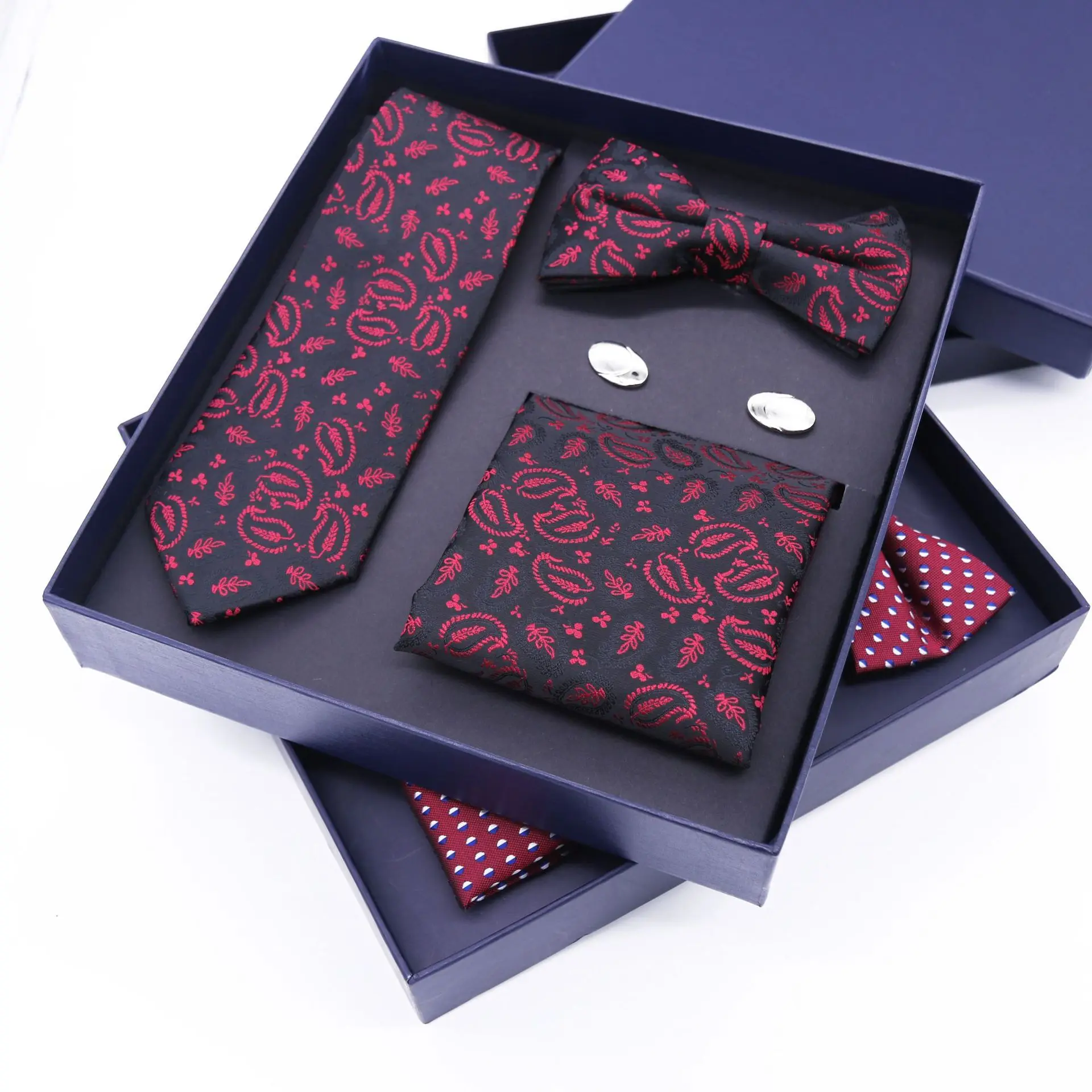 Men's Business Formal Evening Party Tie Gift Suit Fashion Necktie Square Scarf Combo Set Bowtie Apparel Accessories