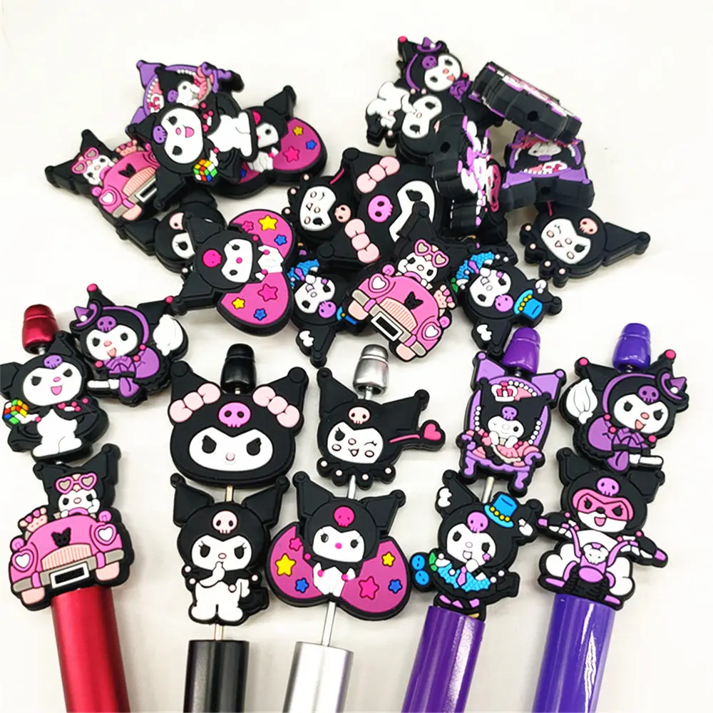 10 Stuks Kuromi Vriend Siliconen Focale Kralen Voor Sieraden Maken Diy Tepel Ketting Kraal Pen Handgemaakte Accessoires
