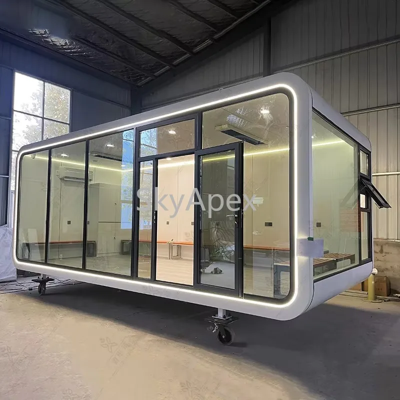تخصيص فاخر وحدات المحمولة المنقولة فندق أبل المقصورة الحاويات هيكل الصلب الجاهزة منزل مقاوم للماء Fireproo