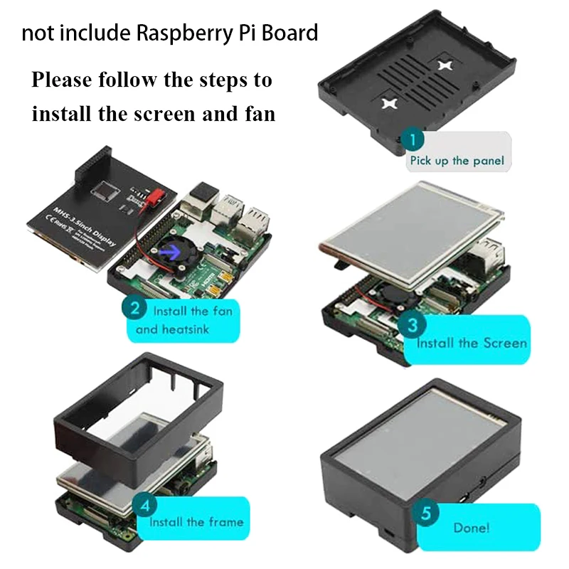 Imagem -06 - Polegadas Lcd Touch Screen para Raspberry pi 480x320 125mhz Spi com Ventilador de Refrigeração para Raspberry pi 3b e 3b Mais 3.5