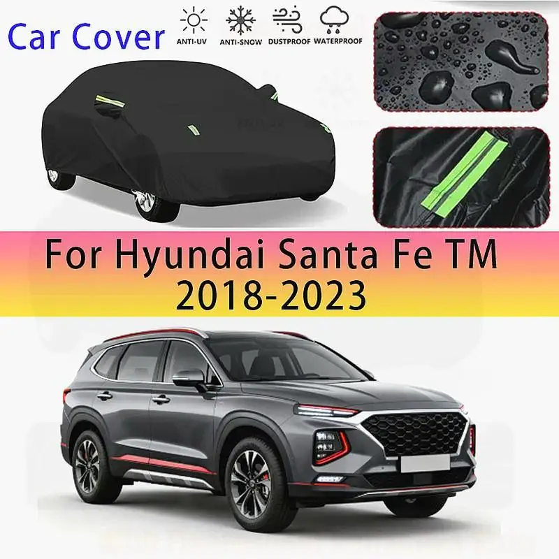 

For Outdoor Protection Full for Hyundai Santa Fe TM 2018 2023 Waterproof Dustproof Exterior Sunshade Snow Cover Car Covers