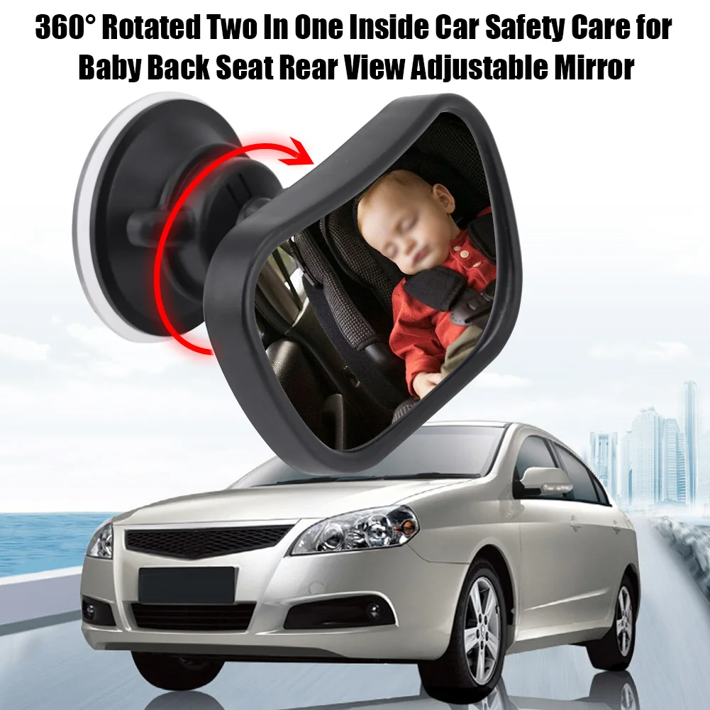 360° Rotated Two In One Inside Car Safety Care For Baby Back Seat Rear View Adjustable Mirror