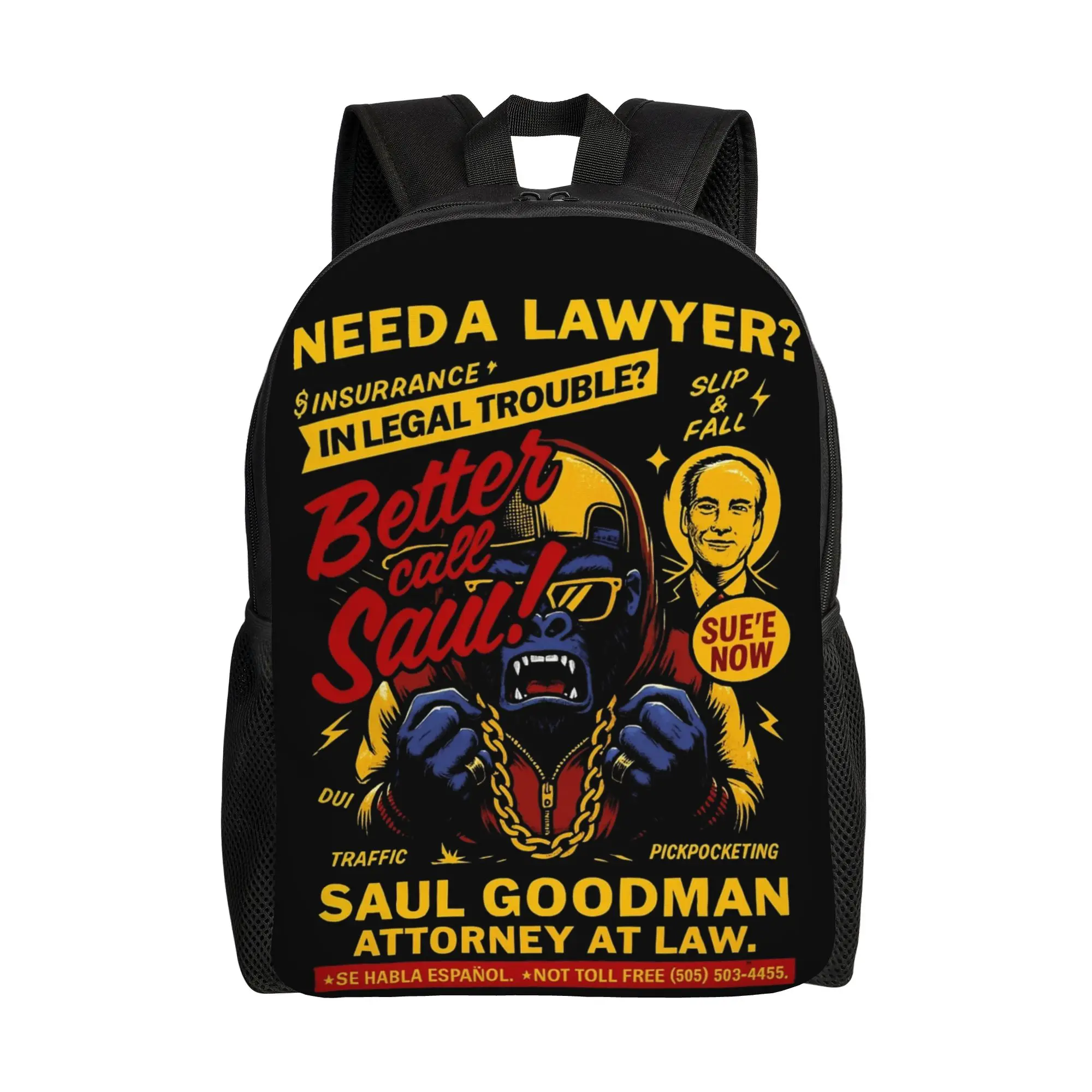 

Рюкзак для подростков Better Call Saul Breaking Bad, для школы, походов, путешествий, с забавным принтом по мотивам телешоу, унисекс, для ноутбука, из холщовой ткани