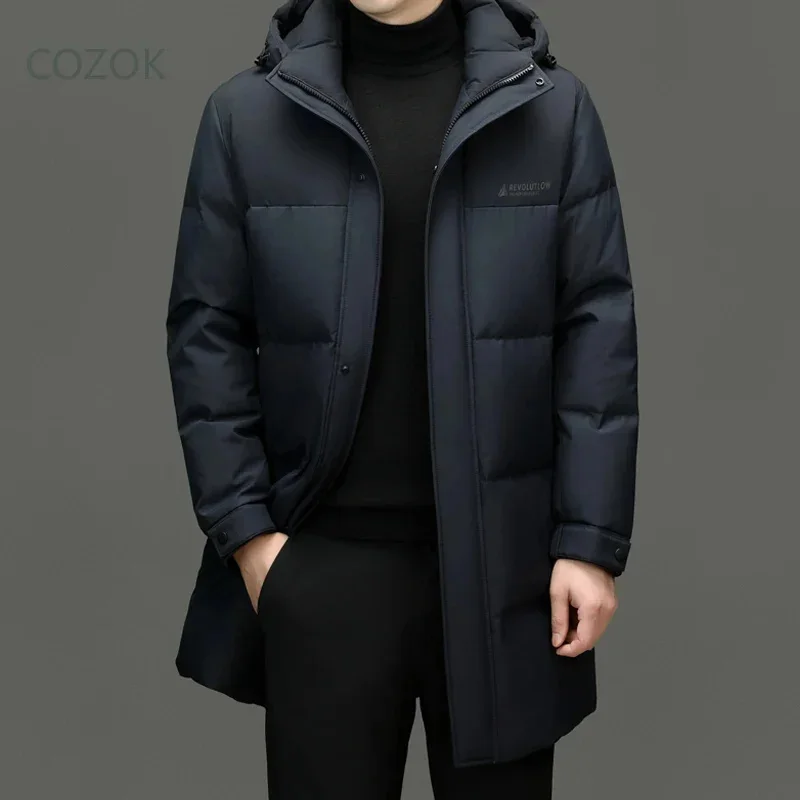 COZOK Long Down Jacket Man Duck Padding 2025 Male Winter Brand Padded Men's Cold Coat Clothing Casual Sack