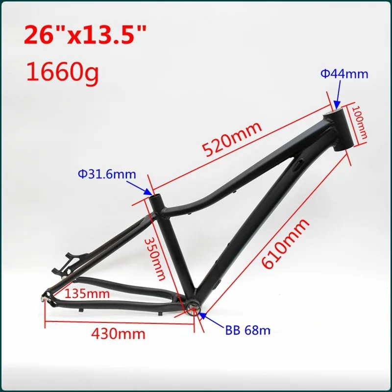 Aluminum Alloy Mountain Bike Frame, Small Frame, High Bicycle Disc Brake, 26 