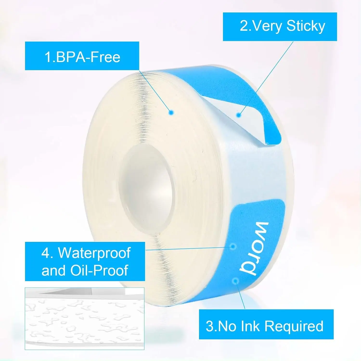 1 Roll For Phomemo D30 Label Maker Tape Name Sticker Waterproof Anti-Oil Tear-Resistant Price Label Thermal Label Sticker Paper