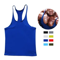 European American Summer New Casual Exercise Workout Training Vest Men's Solid Color plus Size I-Shaped Vest