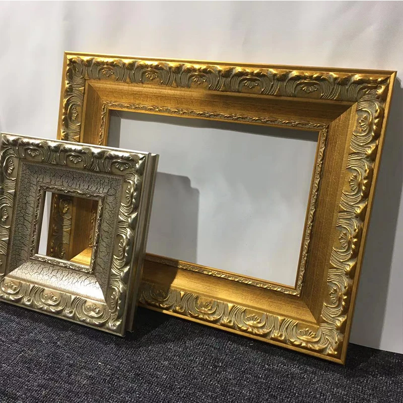 European Classic Solid Wood Oil Painting Frame, Mirror Wall Decoration Acrylic Sketch Frame, Customized Frame