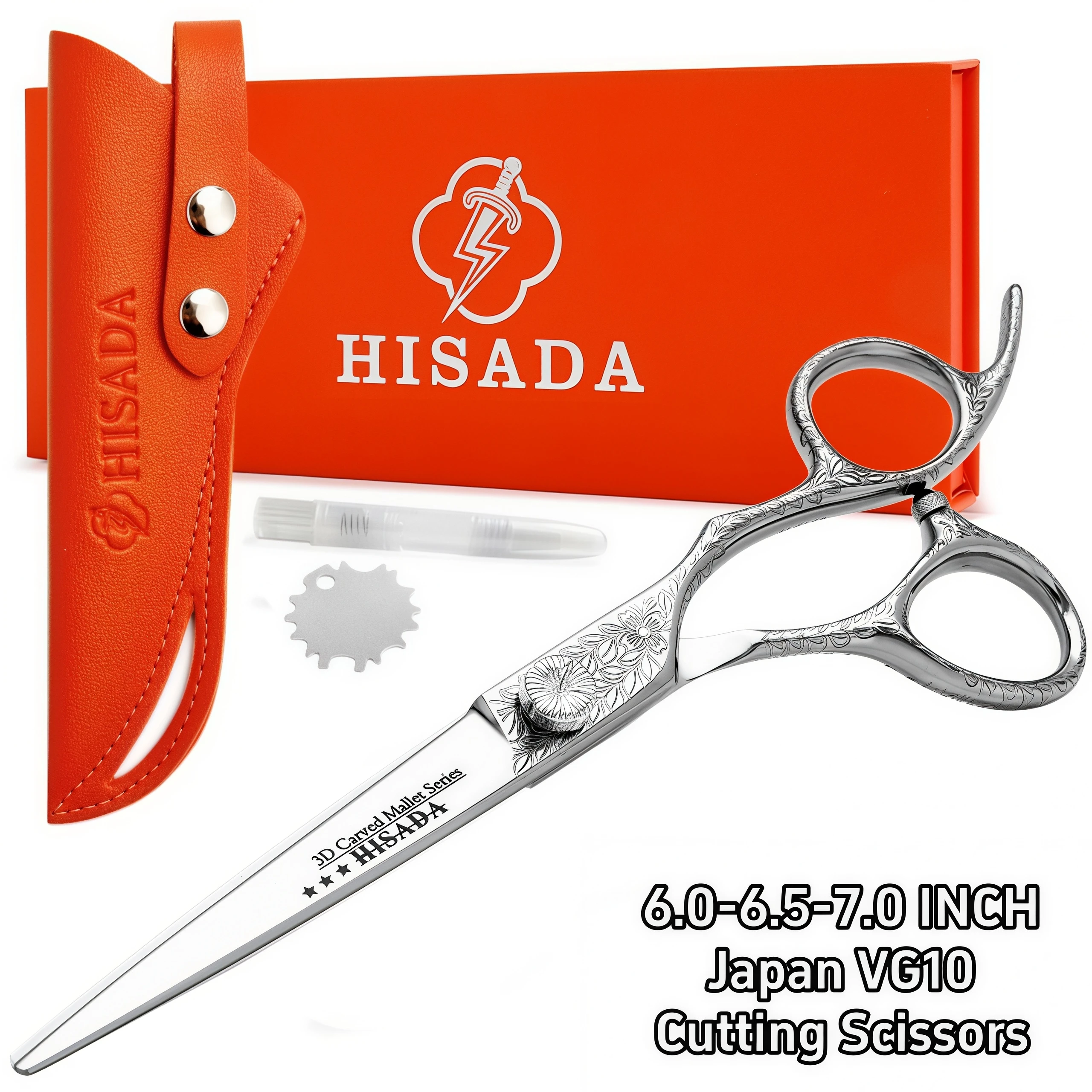 HISADA barber scissors Japanese handmade VG10 steel scissors 6.0/6.5/7.0 inch professional hair scissors salon haircut tools