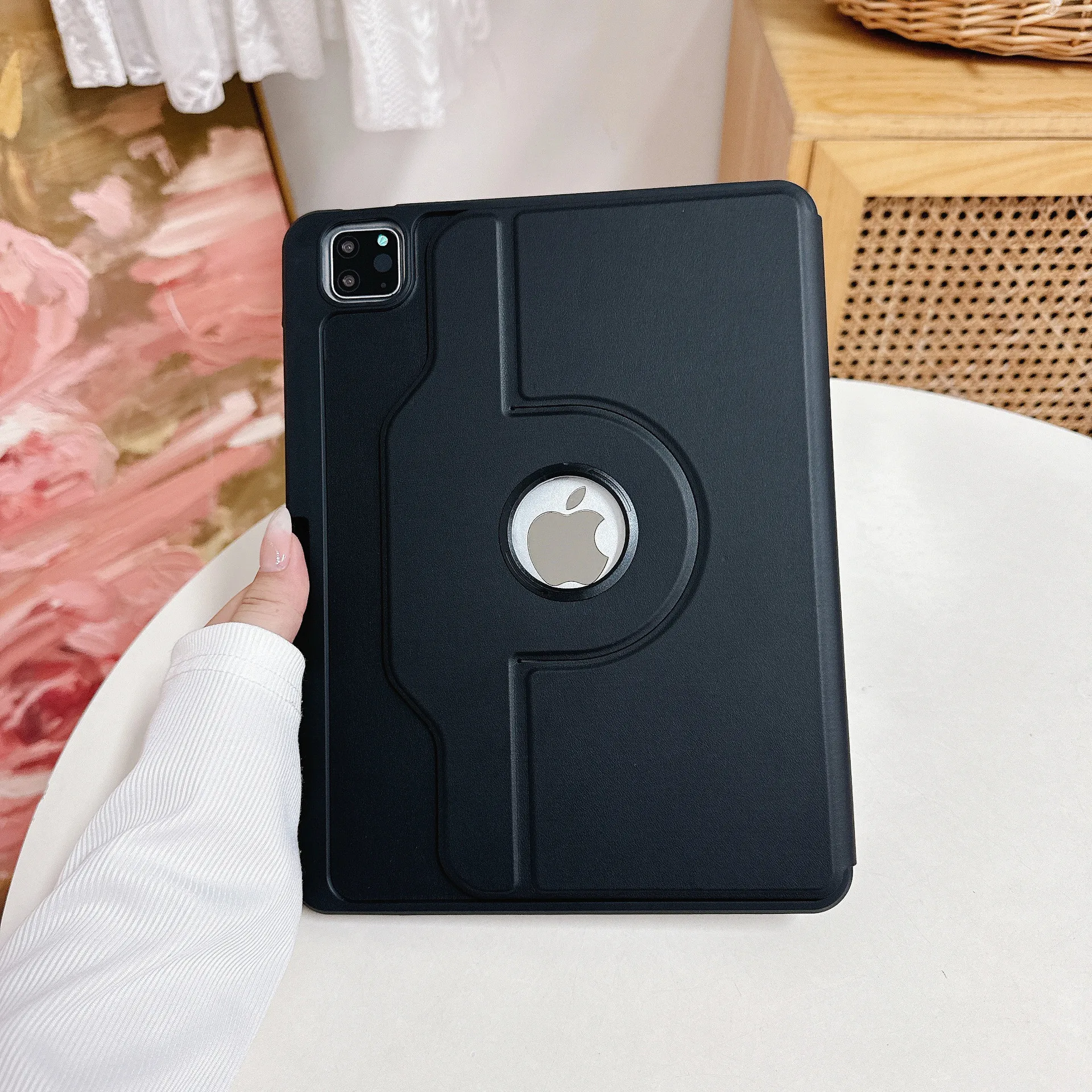 حافظة حامل دوران 360 درجة لجهاز iPad Air Pro MINI 3 4 5 6 7 8 9 10 الجيل 10.9 10.2 11 12.9 13 بوصة حافظة جلدية للكمبيوتر اللوحي