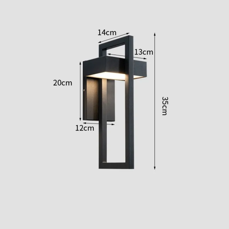 Waterproof outdoor LED wall lamp modern retro black balcony corridor courtyard garden exterior wall lamp outdoor lighting
