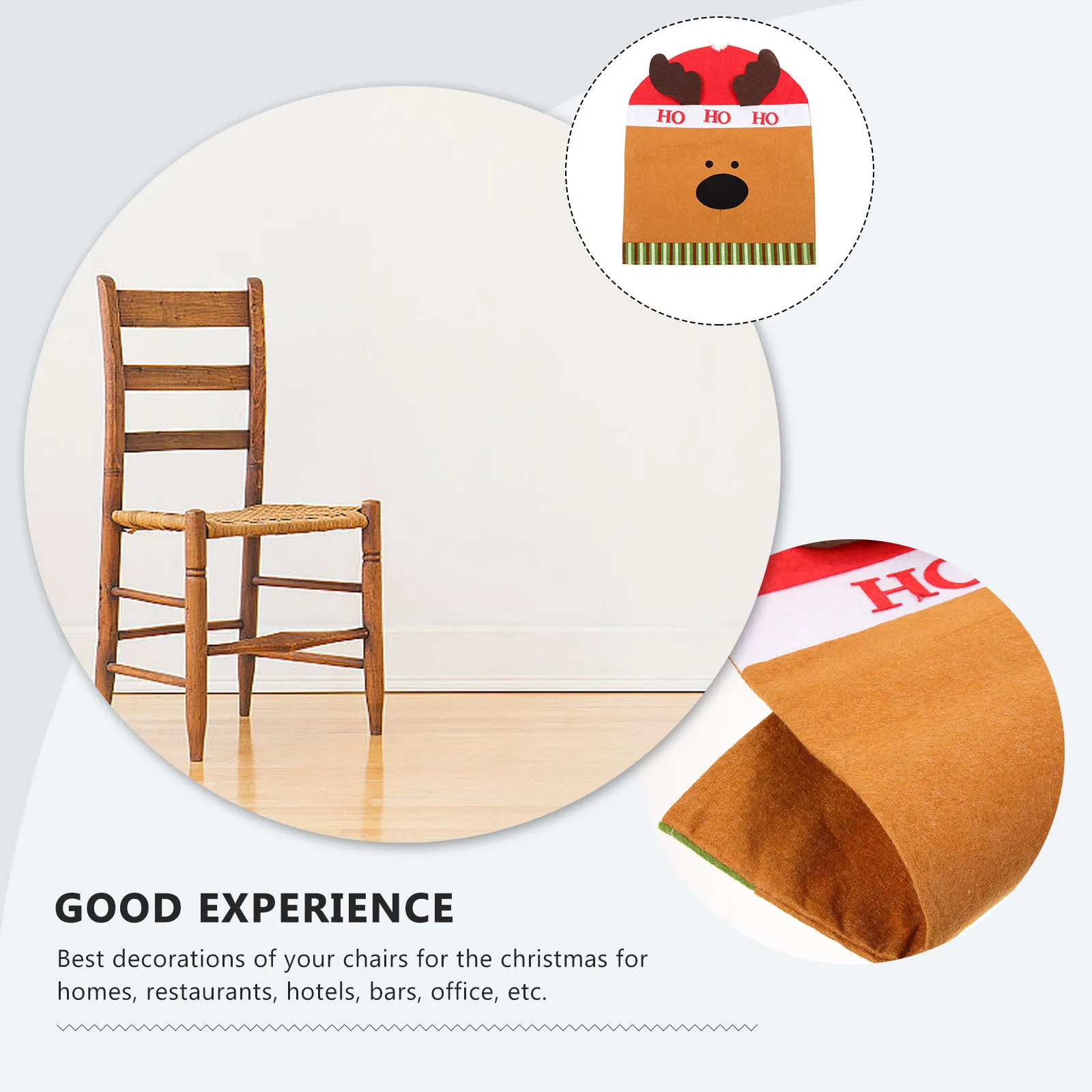 

2 pcs Elk Christmas Chair Cover Festive Dining Seat Decoration Home Kitchen Table Xmas Slipcover Party Hotel Bar Decor