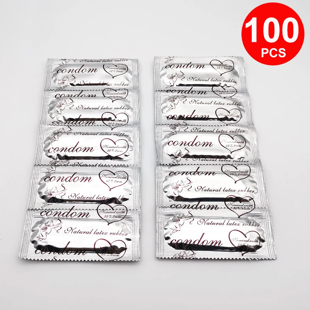 100 Pcs Condoms Smooth Lubricated Thin Condoms For Men Penis Sleeve Safer Contraception Adult Sex Toys