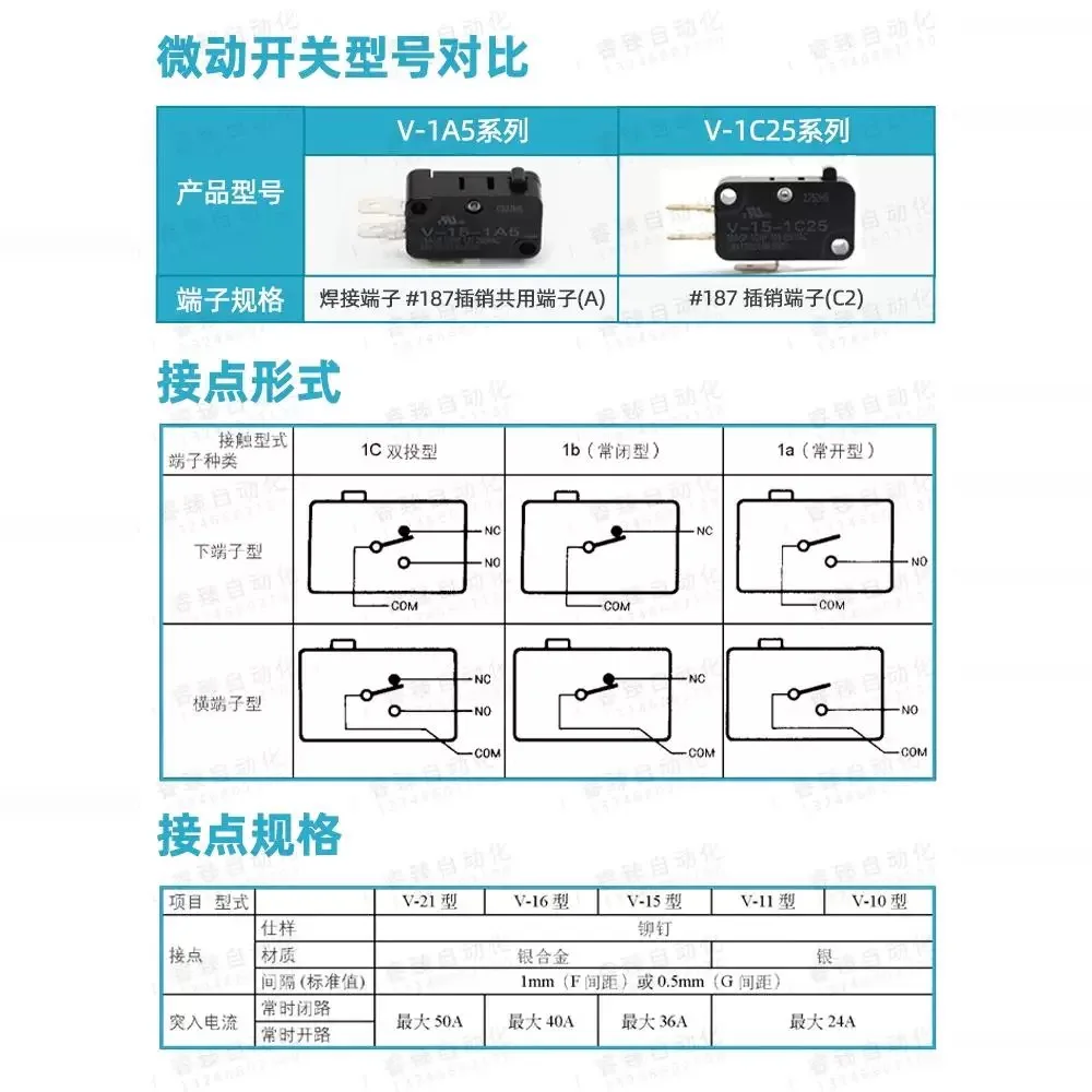 10PCS 100% Original New microswitch V-15-1C25 V-151-1C25 V-152-1C25 V-153-1C25 V-154-1C25 V-155-1C25 V-156-1C25 V-15-1A5