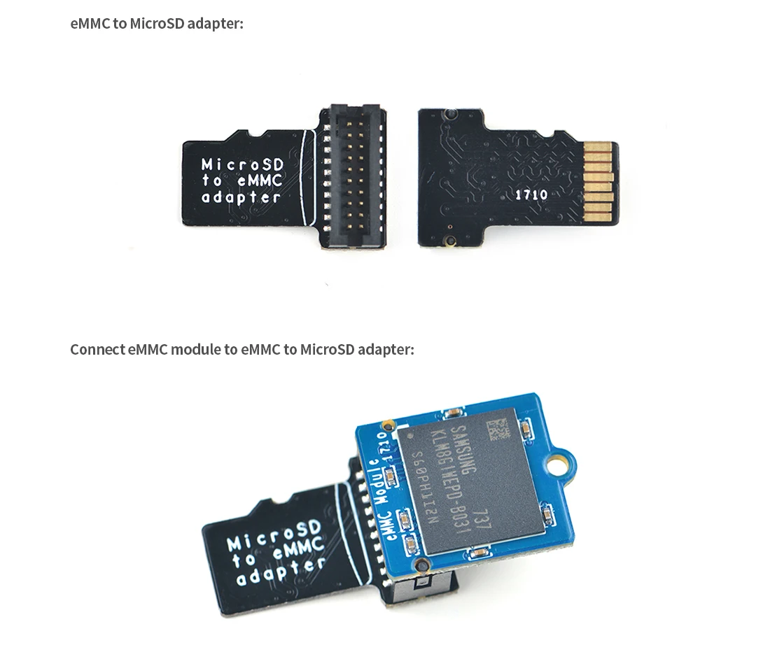 Open+Pi 8/16/32/64GB eMMC Module & MicroSD adapter for the NanoPi & NanoPC Demo board series