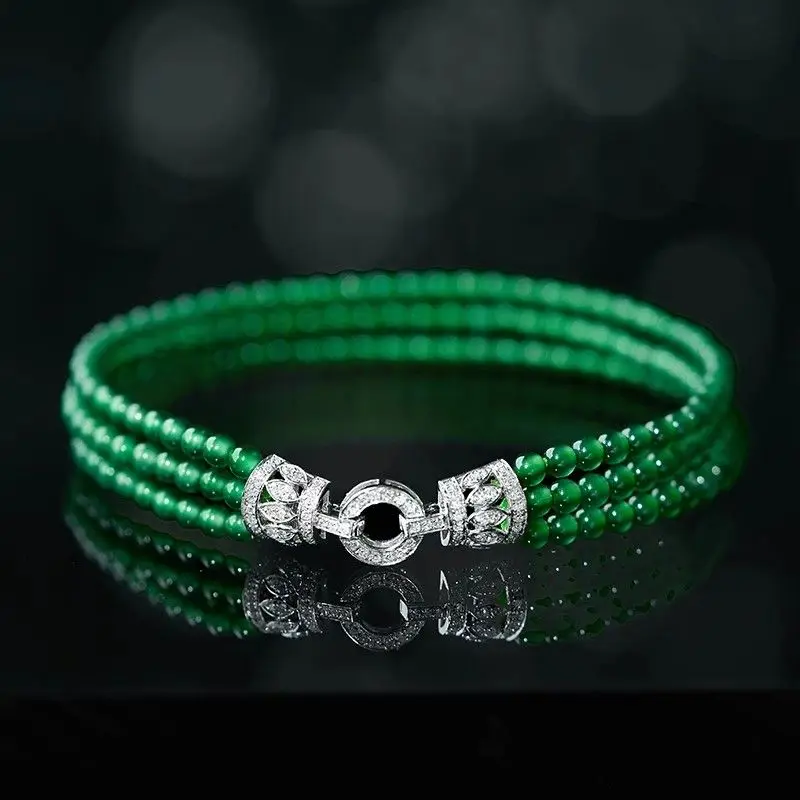 Circle Double-ring Connection Buckle Plated Full Diamond Universal Extension Chain Practical Buckle Sweater Chain  Hand String