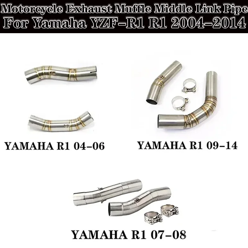 

R1 Motorcycle Exhaust Muffle Middle Link Pipe Middle Section Of Exhaust System For Yamaha YZF-R1 R1 2004-2014 Replacement Parts