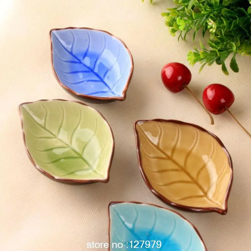 

On Sale! Ceramic Plates Leaves Creative Japanese Sushi Dishes Snacks Dishes Seasoning Sauce Dish Wholesale~
