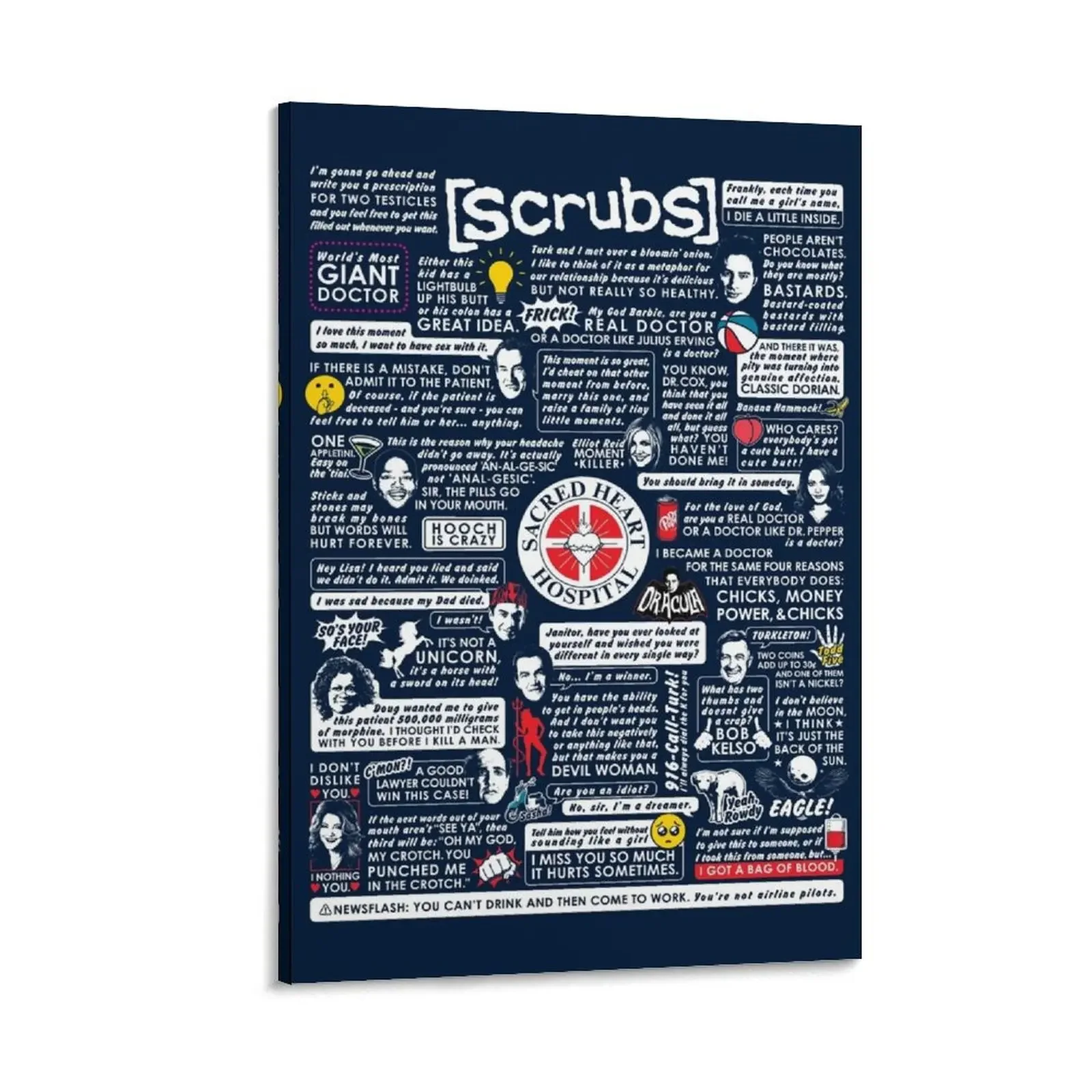 

Wise Words of Scrubs Canvas Painting Decoration for home room decor