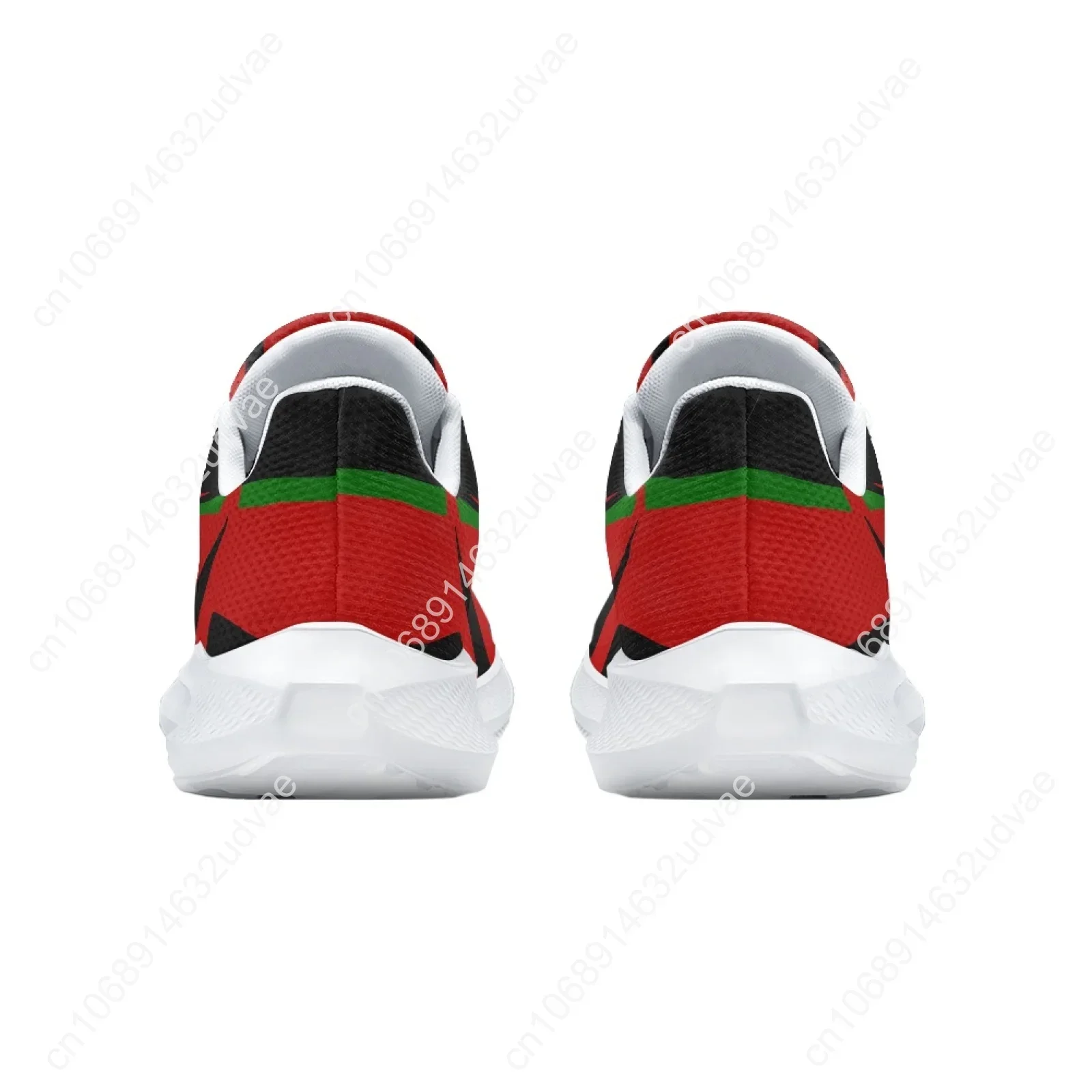 Kenya Flag Sneakers Lightweight Lace-up Comfortable Summer Casual Sneakers White Lace-up Tennis Shoes Footwear