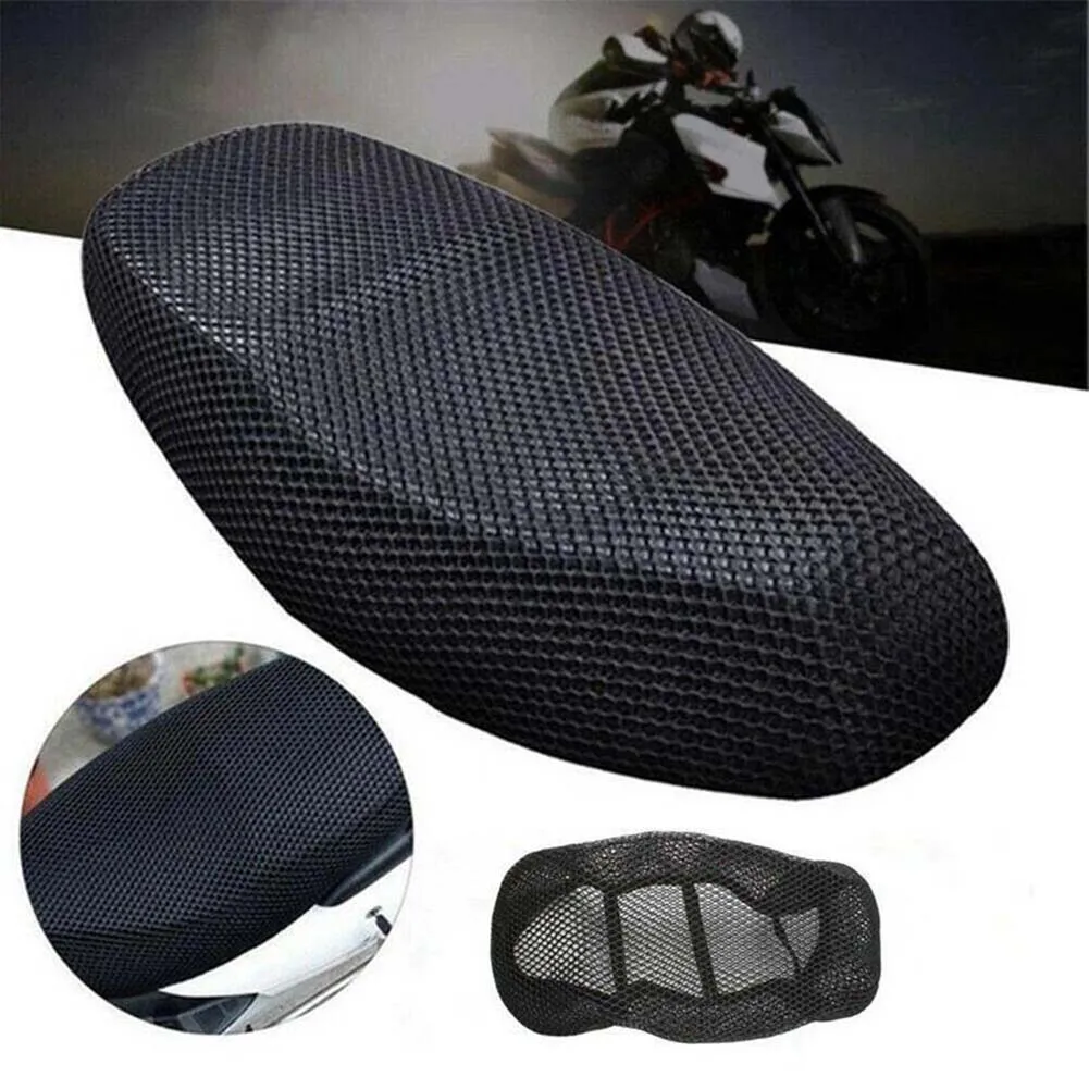 Summer Motorcycle Cushion Cover Seat Cover Breathable Motorcycle Accessories Sun 3D Black Protection Heat Insulation Seat Net