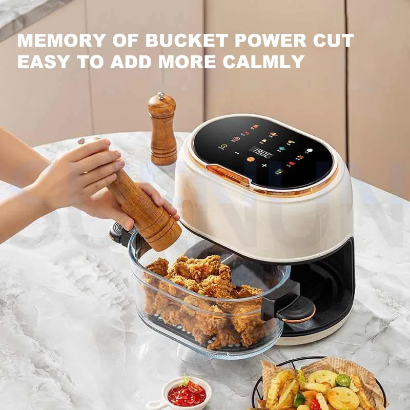 Electric Air Fryer Intelligent Oil-free Fryer Household Transparent Visible Freidora De Aire Apparecchi Di Cottura 4L