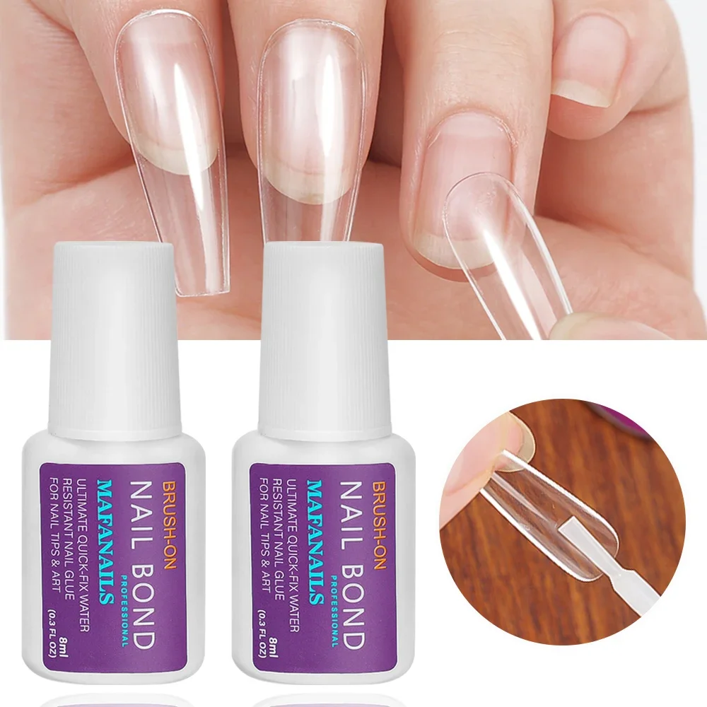 1PC Super Strong Clear Nail Glue with Brush Lasting Quick Drying Press on False Nails Tip Bond Glue DIY Manicure Decoration Tool