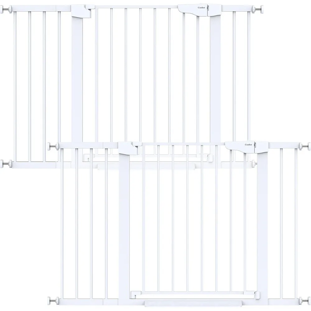 2 Pack 30 48 in Baby Gate for Stairs Auto Close Dog Gate White