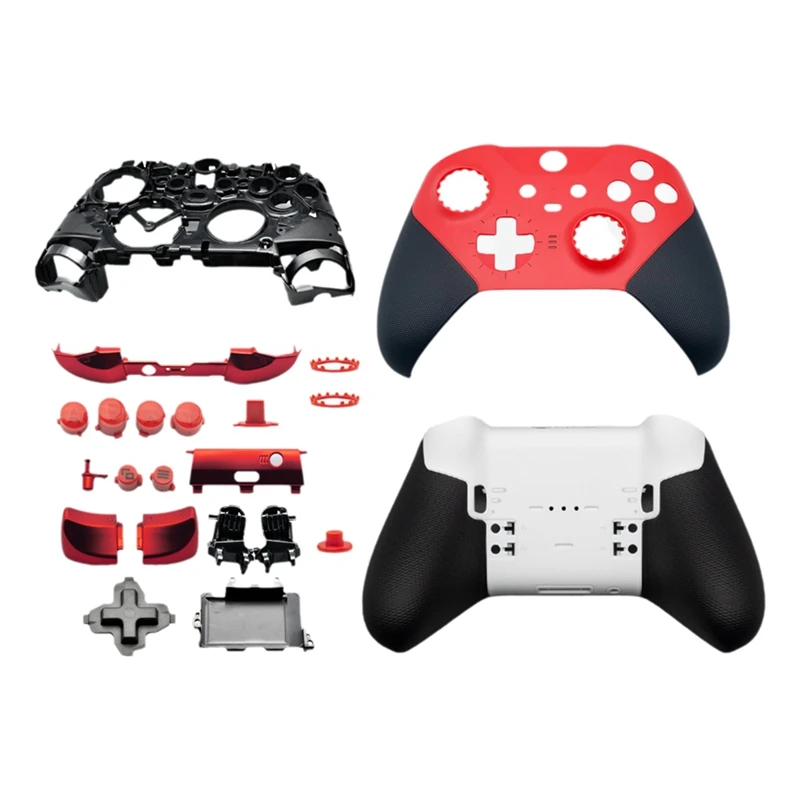 

B37B-For Elite Series 2 Core Controller Full Set Housing Shell Case Cover Faceplates Frame ABXY LT RT Buttons LB RB Kit