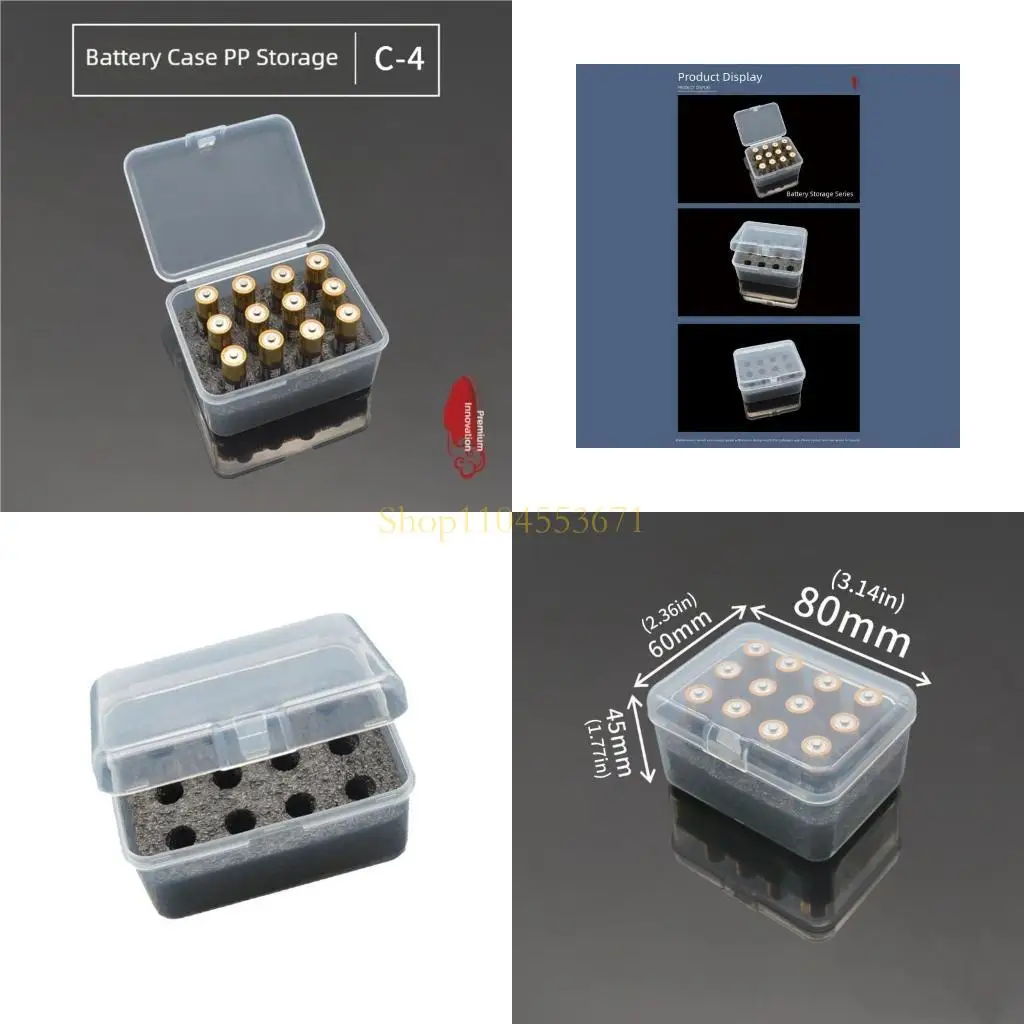 Best Seller Portable Battery Management Holder Case 12 Slot Clear PP Container Storage Box For 2A Cells Protections