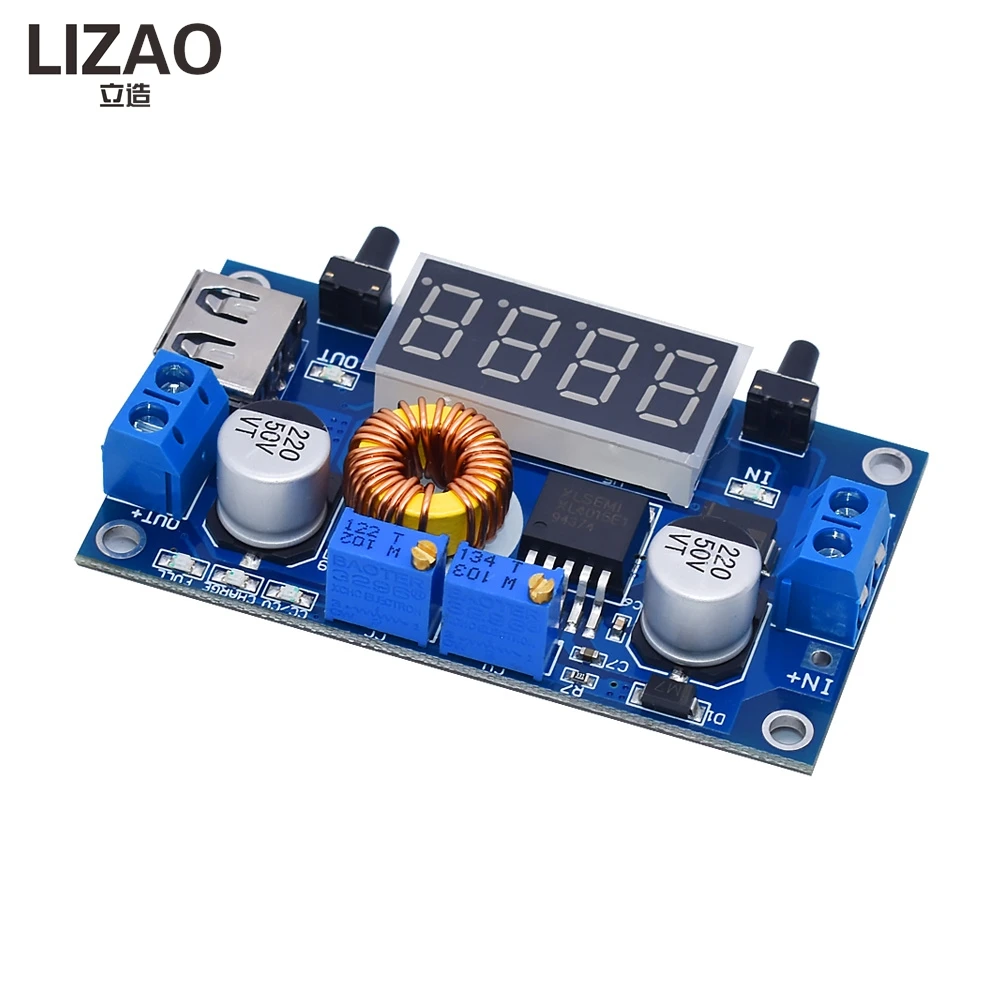 LIZAO 5A 75W 5-36V to 1.25-32V DC-DC Step Down Voltage Converter Regulator CC CV Power Supply with Protective Case