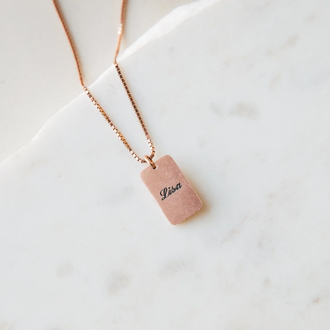 Custom Name Necklace Personality Square Nameplate Pendant Stainless Steel Box Chain Women Unisex Jewelry Birthday Gift