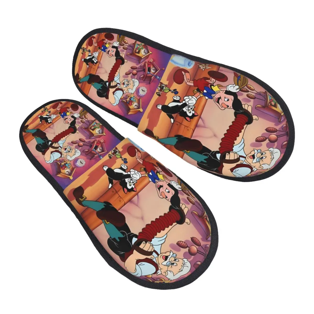 

Custom Pinocchio Soft Memory Foam House Slippers Women Anime Cozy Warm Anti-Skid Slipper