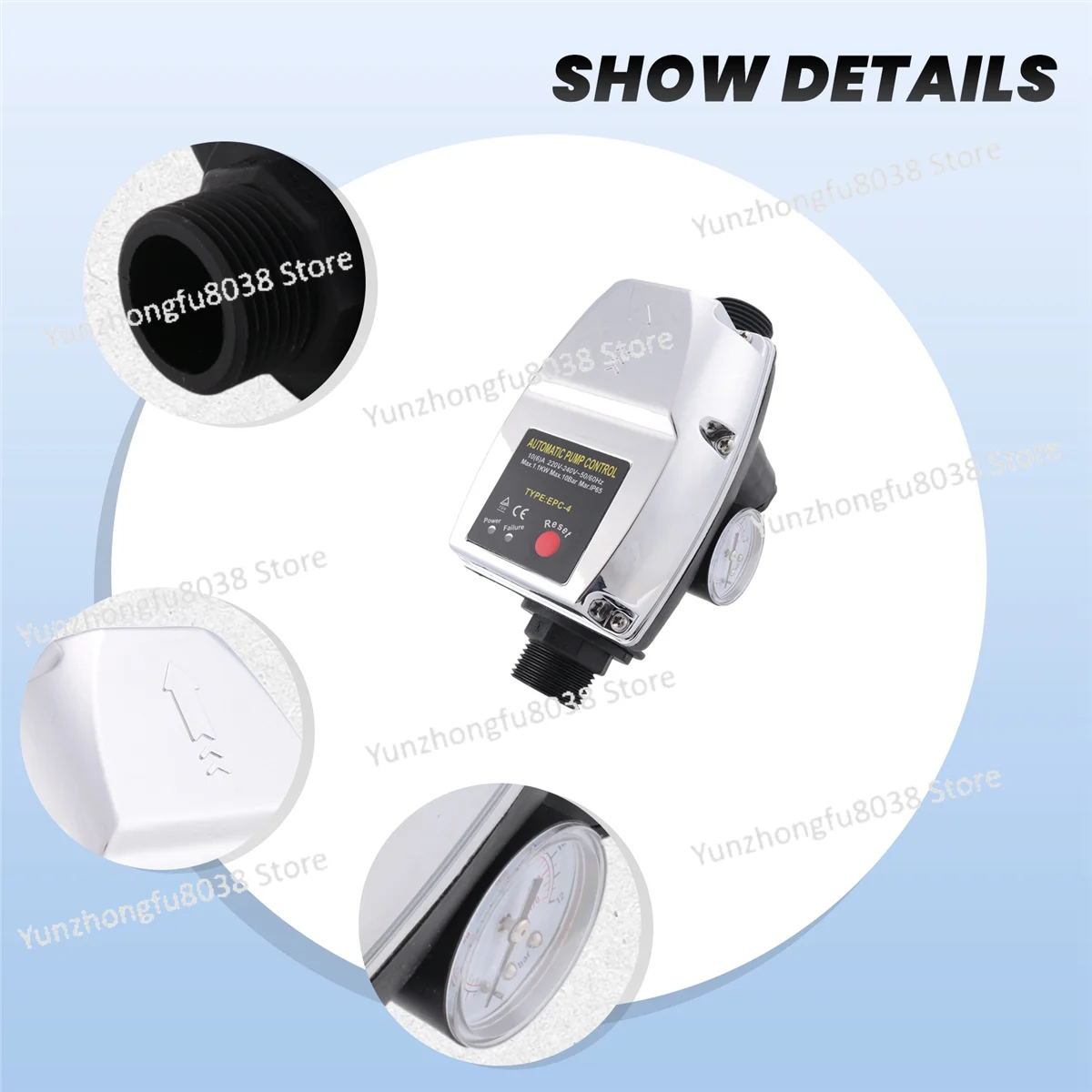 

New Water Pressure Booster Starting Controller Adjustable 1 Inch Pipe Automatic Pump Control on Off Mass Flow Switch 220V
