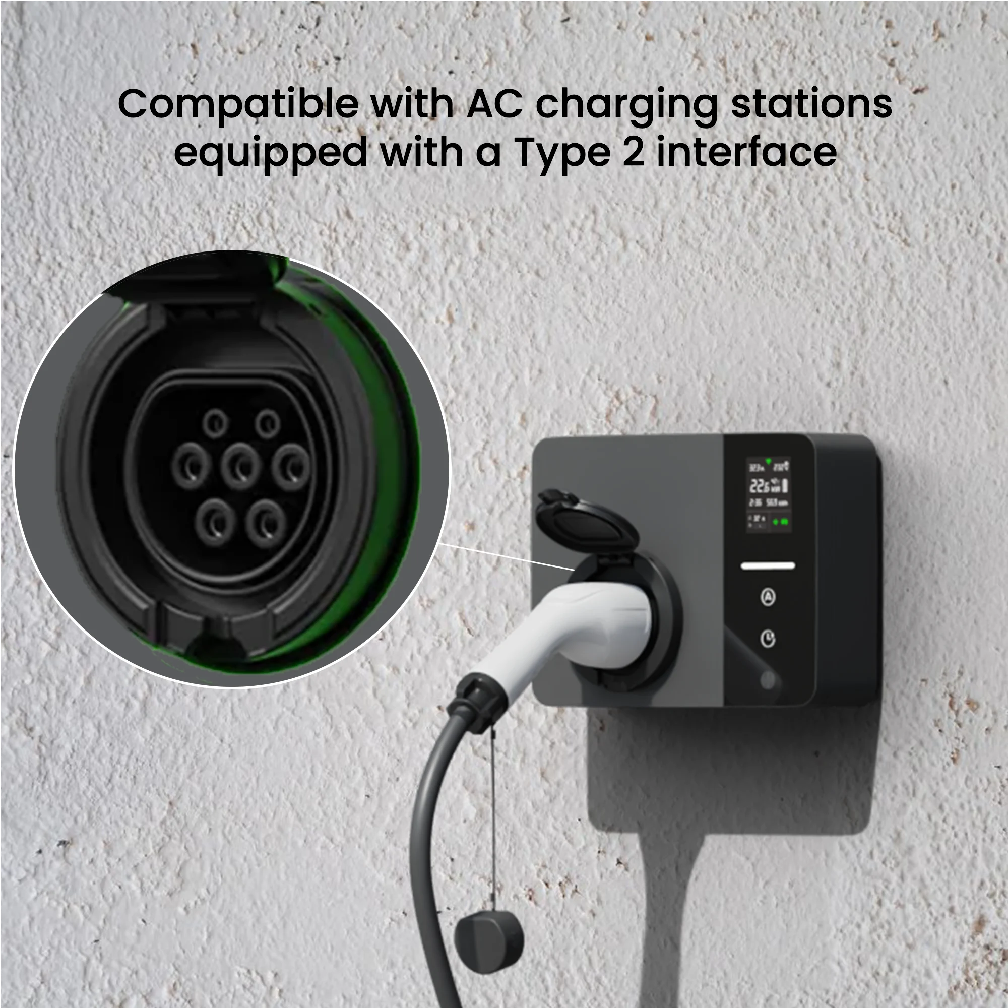FITMPH Typ 2 EV-Ladestecker IEC 62196-2 Anschluss, 32A 1P 7kW, Wasserdicht, Einfach zu Installieren, Ersatzteile – Detail 3