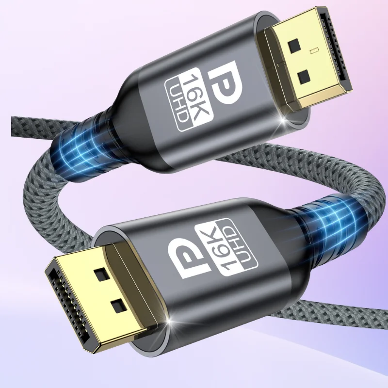 DisplayPort Cable 2.1 16K60Hz 8K240Hz 4K240Hz 80Gbps HDR, HDCP DSC 1.2a, DP 2.1