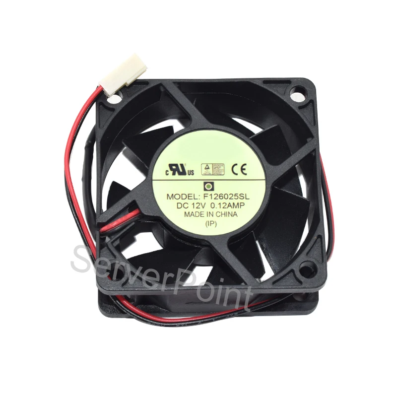 F126025SL ventilador de refrigeración cuadrado de 2 líneas, DC 12V, 0.12AMP, nuevo