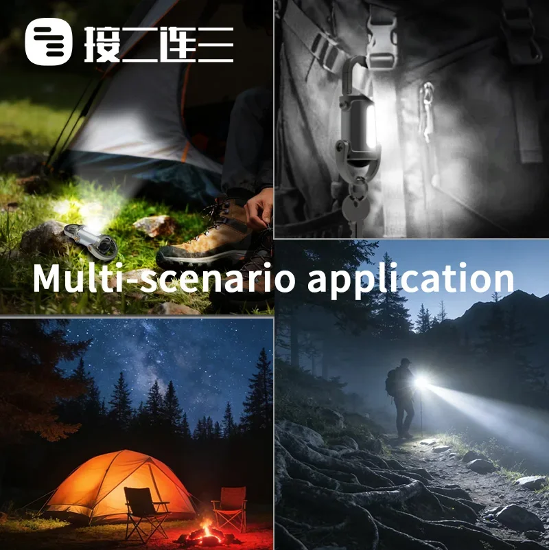 Outdoor Mini Flashlight Portable 1800lm Flashlights 1000mAh Type-C Flashlight for Long Standby Life Waterproof