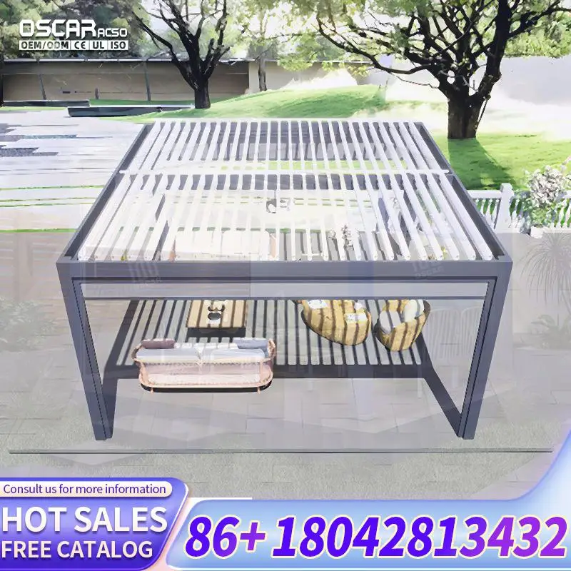 Easy to install Patio Roof Canopy Cover Sun Shelter Luxury Outdoor Aluminum Alloy 395 X 295 Cm pergola