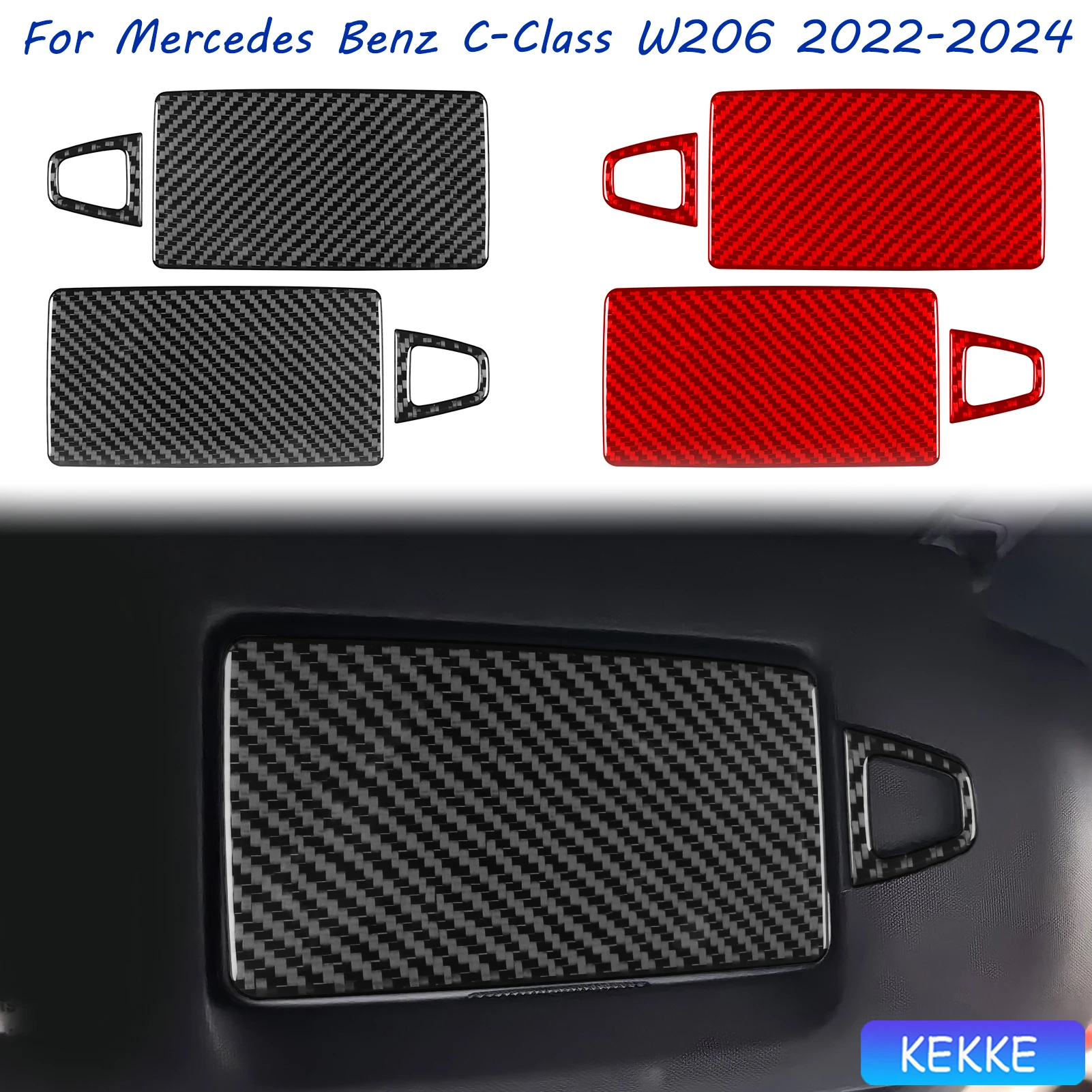 

For Mercedes Benz C-Class W206 2022-2024 Makeup Mirror Carbon Fiber Decorative Car Accessory Sticker