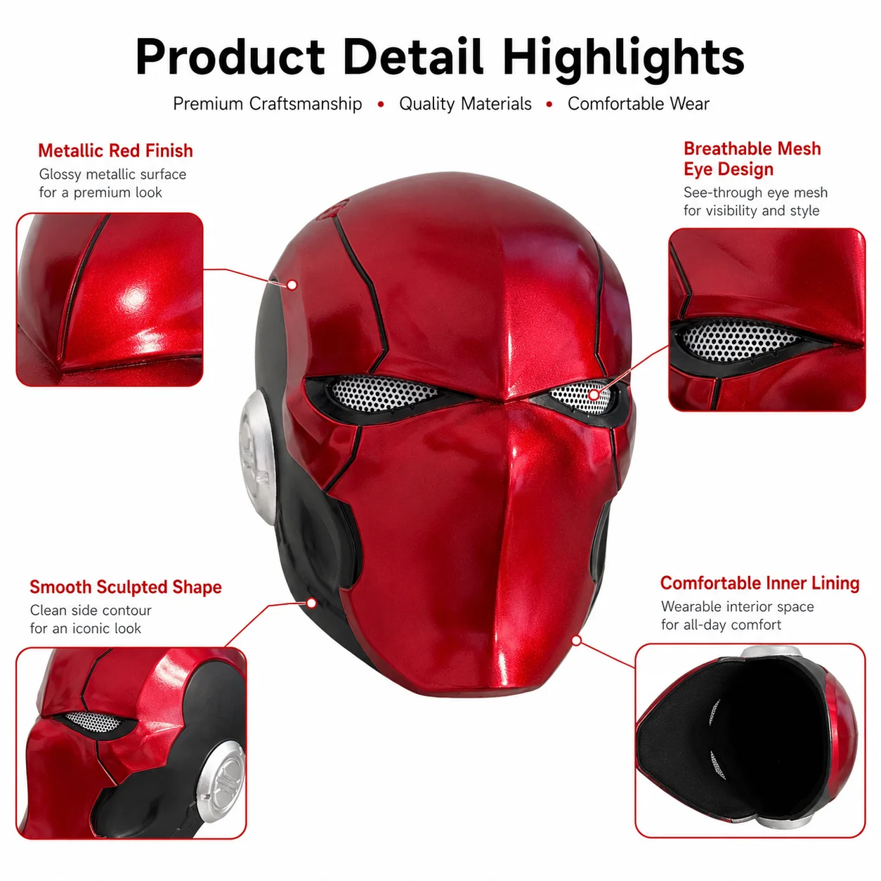 Rode Kap Masker Draagbaar Arkh - Cosplay Fire Prop recensie en prijs