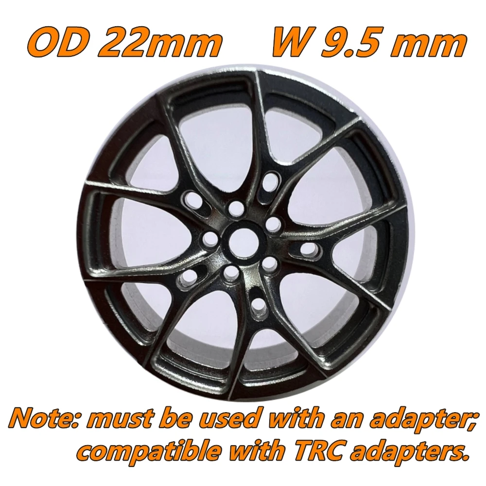 ล้อโลหะ MA RACING 1/24 ระบบขับเคลื่อนสี่ล้อ (เส้นผ่านศูนย์กลางภายนอก 22 มม. กว้าง 9.5 มม.) 4 ชิ้น สำหรับ D24 DLR8