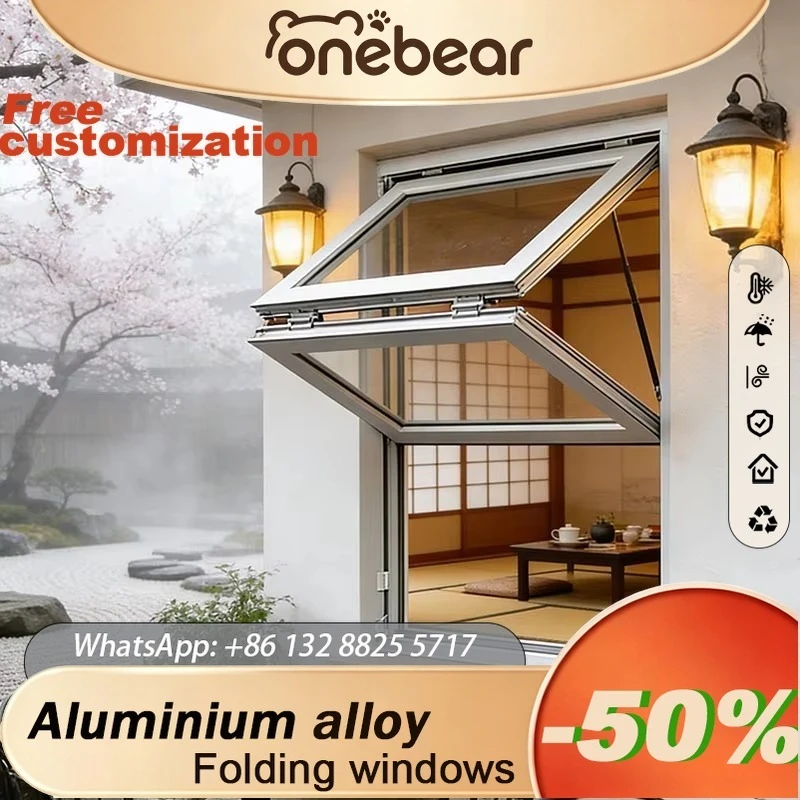 

Any Size Custom Folding Upper And Lower Layer Terrace Double Folding Window Aluminum Large Glass Soundproof Balcony View Window