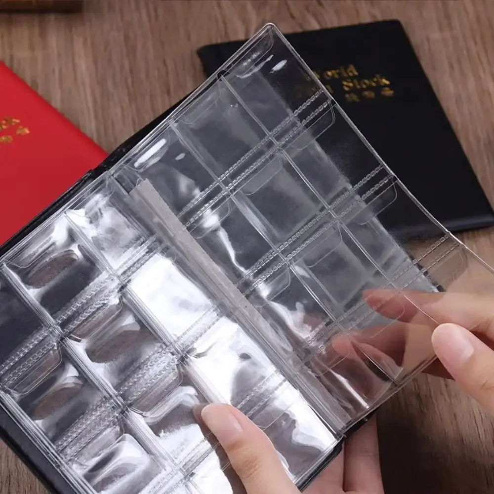 ألبوم العملات المعدنية المحمول المصنوع من جلد البولي يوريثان فيلم PVC مكافحة خسر جمع المال المنظم 120 شبكة متعددة الاستخدام عملة جمع كتاب الهدايا #2