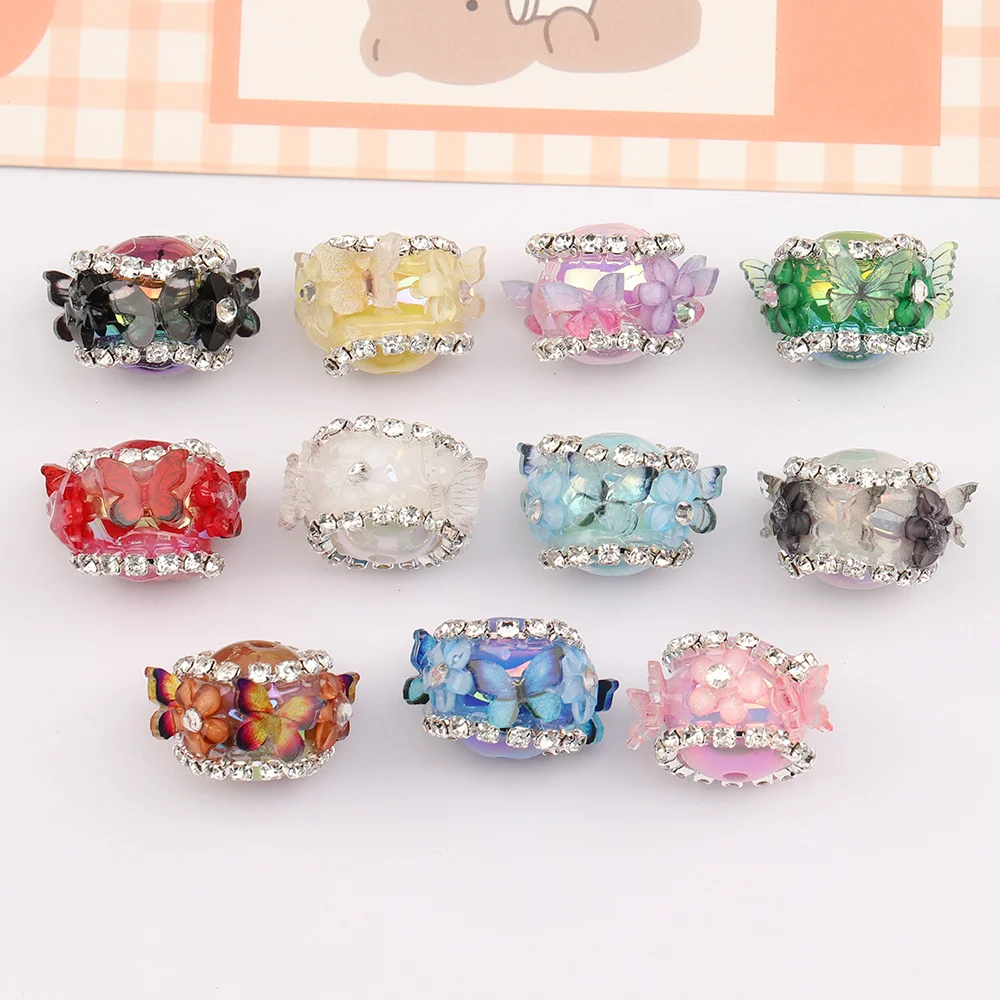 

Cordial Design 30Pcs 16*22MM Fancy Bead/Hand Made/Jewelry Findings & Components/Round Shape/Rhinestone Effect/DIY Acrylic Bead