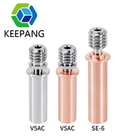 2/1Pcs V5AC Titanium alloy Bi-metal Throat Heat break Copper Plating Bimetallic For Anycubic Mega S/Pro VYPER Creality SE-6 CR10