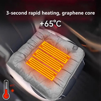 Car Heated Seat Cushion Graphene Winter Plush Seat Cushion 12V Car Universal USB Electric Heating Single-chip Pad Accessories