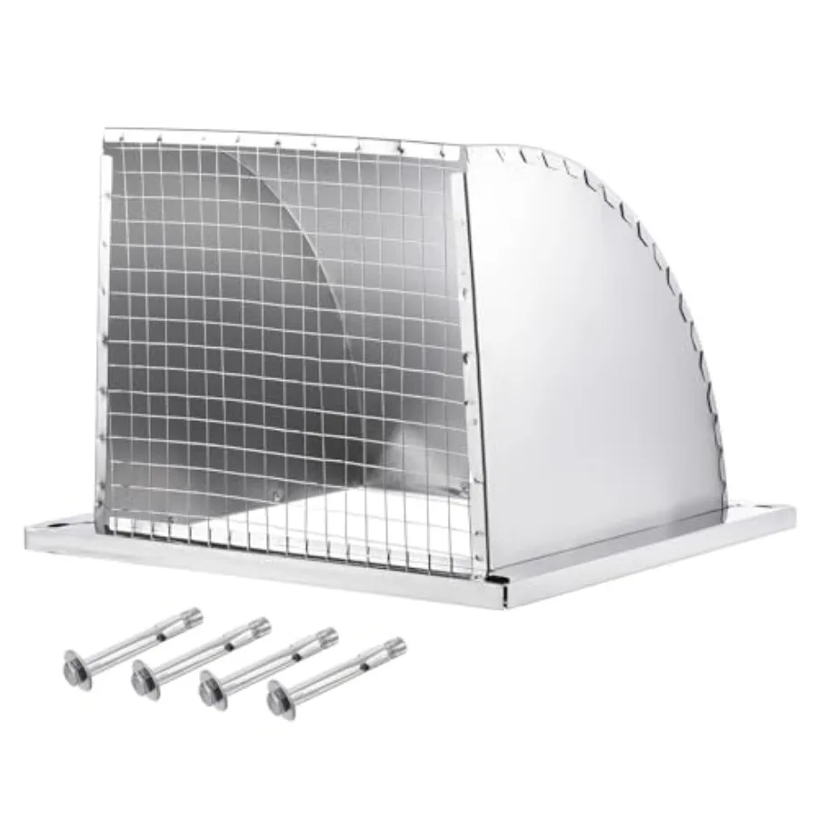 

PATIKIL Wall Vent Cover Exterior Dryer Vent Outlet Grille Louvered Stainless Steel Outdoor Duct Ventilation with Mesh Screen fo
