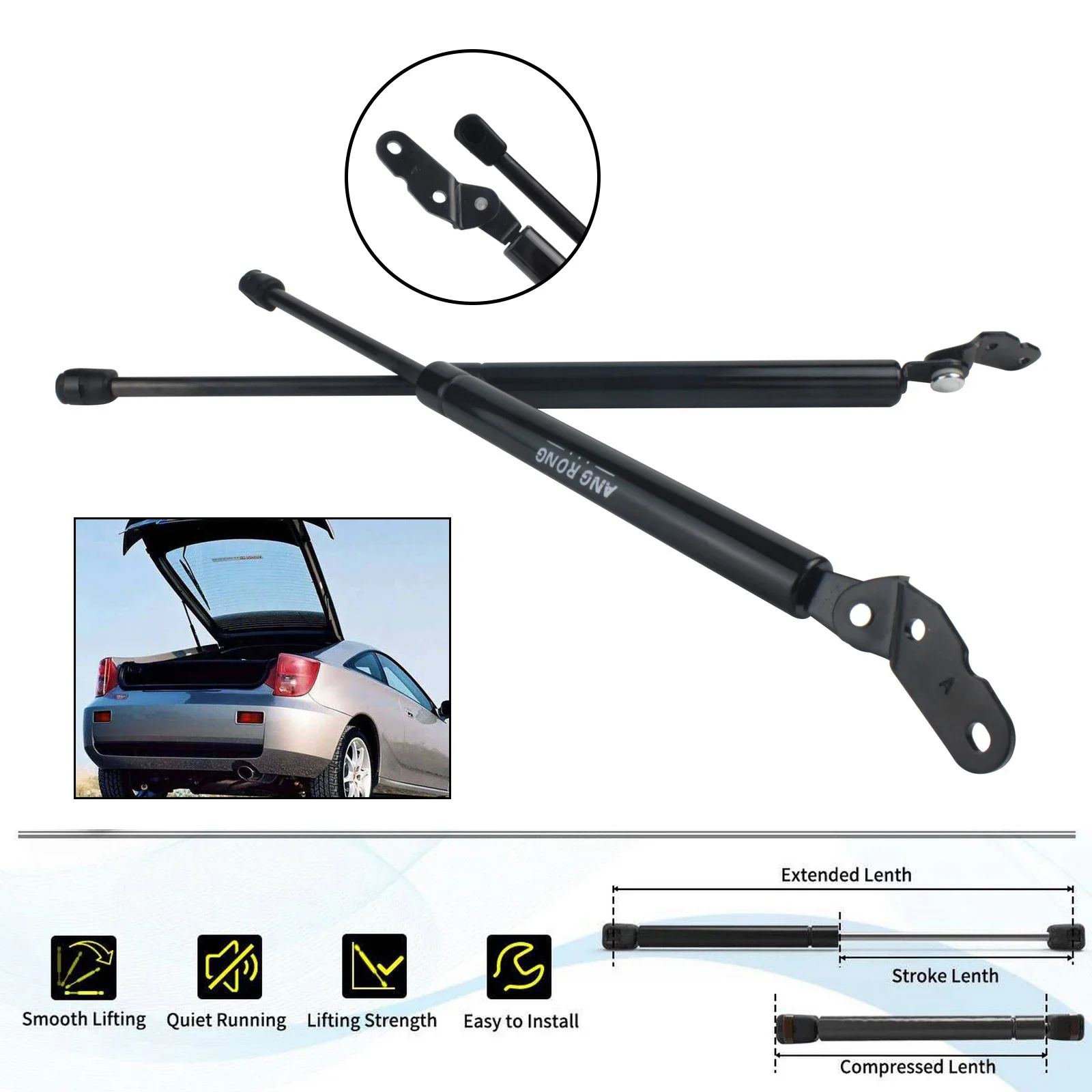 2x Rear Tailgate Boot Gas Struts Support Fit Toyota Celica Coupe ZZT23 1999-2005