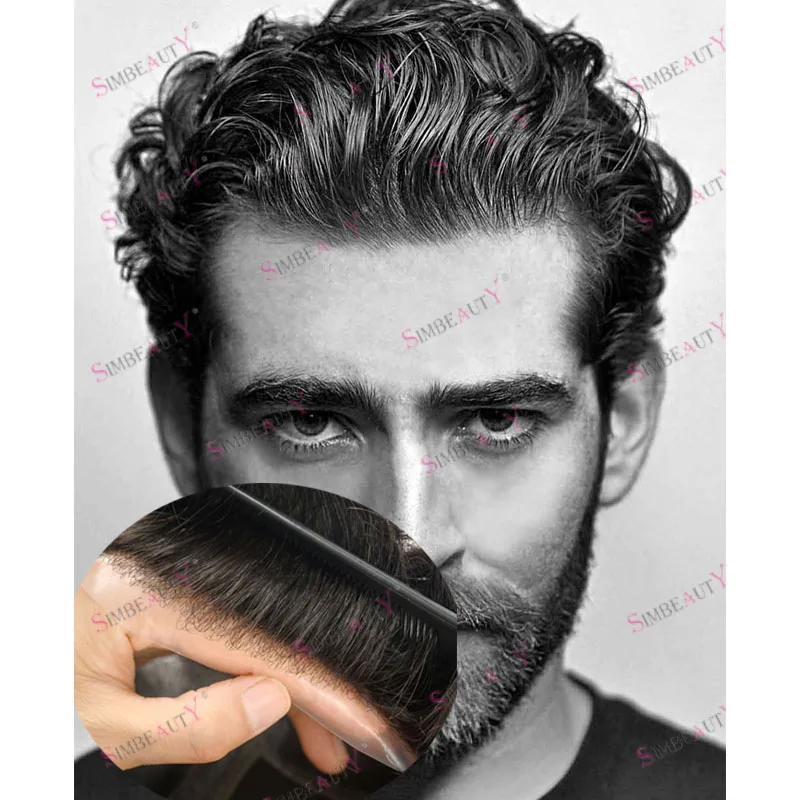 

Сильная основа, мужской парик, прочный 0,06-0,08 мм, полностью Vlooped, капиллярный протез, система человеческих волос, естественная линия волос, коричневые, серые парики